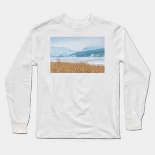 Frozen Winter Lake and Forest Landscape Long Sleeve T-Shirt